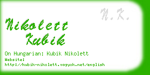 nikolett kubik business card